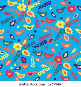 Bright floral seamless pattern