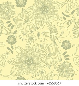 Bright floral seamless pattern