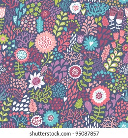 Bright floral seamless pattern