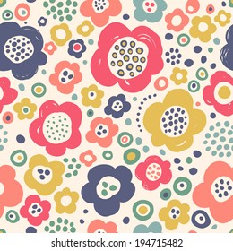 Bright floral seamless pattern. Seamless pattern can be used for wallpaper, pattern fills, web page backgrounds, surface textures. Gorgeous seamless floral background