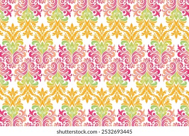 Patrón inconsútil floral brillante con las flores coloridas y el diseño elegante perfecto para el Fondo de pantalla de la moda textil Antiguas y los proyectos de la tela