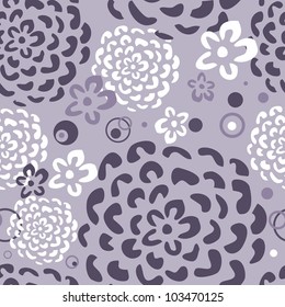 Bright Floral seamless pattern on dark background
