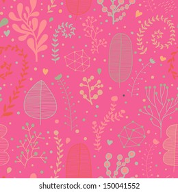 Luminoso patrón floral sin costuras en colores rosa brillante. Se puede usar un patrón sin inconvenientes para papeles pintados, rellenos de patrones, fondos de páginas web, texturas superficiales. Maravilloso fondo floral sin fisuras