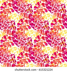 Helles, nahtloses Muster mit roten und gelben Blumen. Kamin blüht Hintergrund für Print-Design und Textilien.
