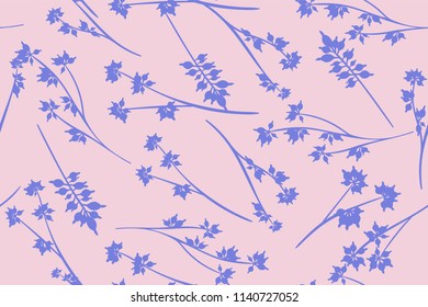Bright Floral Seamless Pattern. Vector Eucalyptus Leaves and Beautiful Blossom Elements. Colorful Botanical Summer Background. Floral Seamless Pattern for Wedding Design, Print, Textile, Fabric, Paper