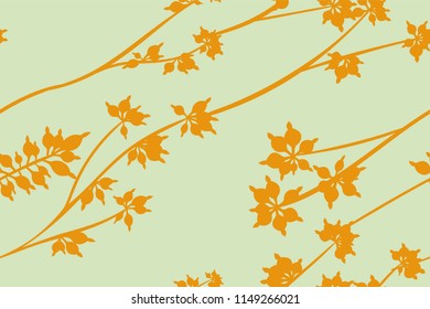 Bright Floral Seamless Pattern. Vector Eucalyptus Leaves and Beautiful Blossom Elements. Colorful Botanical Summer Background. Floral Seamless Pattern for Wedding Design, Print, Textile, Fabric, Paper