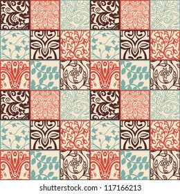 Bright floral seamless pattern - vector illustration