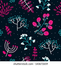 Bright floral seamless pattern in vector