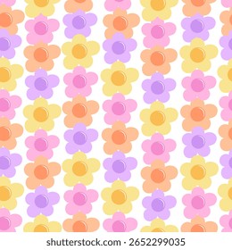 bright floral seamless pattern. Vector Illustration for printing, backgrounds, covers and packaging. Image can be used for greeting cards, posters, stickers and textile. Isolated on white background.