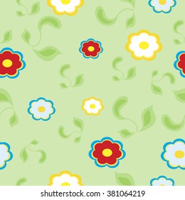 Bright floral seamless texture, endless pattern with flowers
