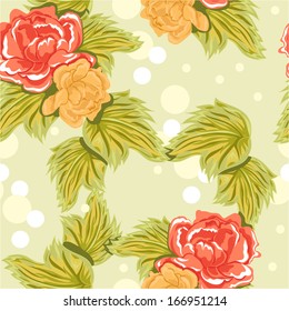 Bright floral seamless texture, vector illustration