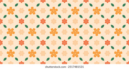 Bright Floral Themed Wallpaper Background. Cheerful and Balanced Flower Pattern. High Premium Editable Vector Illustration.Flat Design. Perfect for Graphic Design or Printing Needs