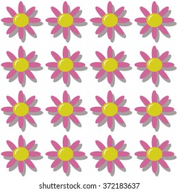 bright flower with eight petals in the shadows