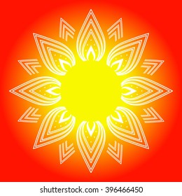 Bright Flower Frame. Vector Illustration for Background and Design.
