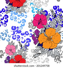 Bright flower seamless pattern