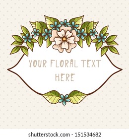?emplate with bright flowers and leaves composition. Vector file has few layers for easy using. 