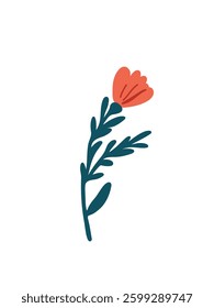 bright flowers in modern flat design, vector graphics