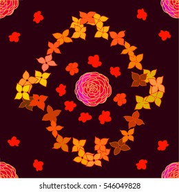 bright flowers on a dark background seamless