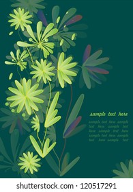 bright flowers on a green background