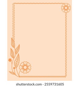 bright flowers page border background
