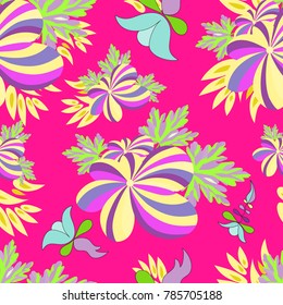 bright flowers seamless vector pattern for your design