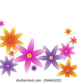 Bright flowers. Vector illustration.