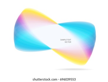 bright flowing vector rainbow frame with place for your text isolated on white background