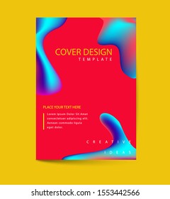 Bright fluid color covers trendy vector design for business brochure, booklet, flyer. Colorful bubble shapes composition with gradients.