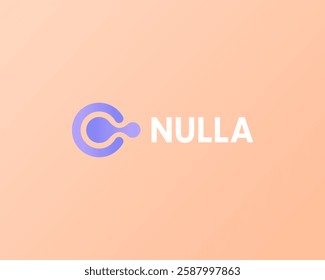 Bright fluid gradient logo. Creative wave atom planet sign. A letter C sign. Vector illustration.