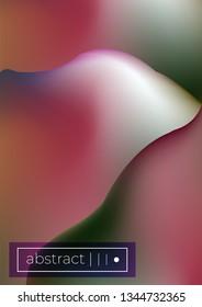 Bright Fluid mesh shapes vector background covers set. A4 leaflet mockup. Book cover.