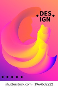 Bright fluid poster. Abstract backdrop with liquid shape. Futuristic cover for booklet, brochure. Modern flyer
