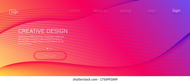 Bright Fluid Shape. Flow Abstract Design. Color Geometric Lines. Creative Fluid Shape. Modern Brochure. Flow Motion. 3d Background. Gradient Landing Page. Colorful Magazine. Fluid Shape.