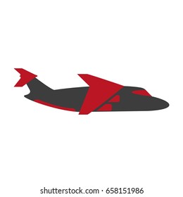 Bright flying airplane