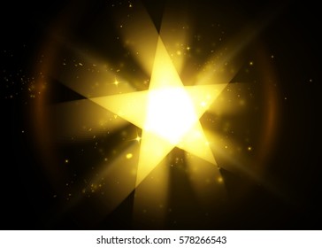 Bright flying star background. Vector illustration