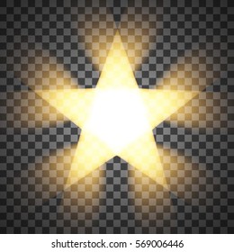 Bright flying star isolated. Vector illustration.