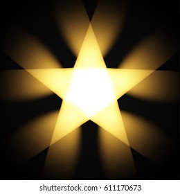 Bright flying star isolated. Vector illustration