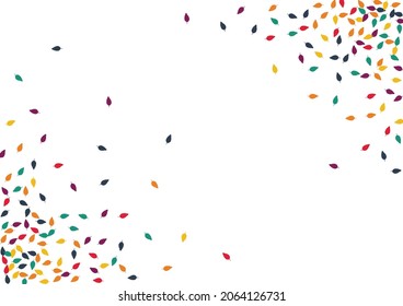 Bright Foliage Vector White Background. Green Confetti Plant Set. Frame Leaf Template. Yellow Leaf Pattern.