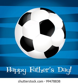 Bright football ball Happy Father's Day card in vector format.