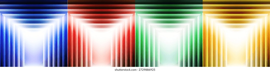 Heller, fraktaler Mesh-Farbverlauf-Hintergrund mit horizontalen Lichtwellen und glatten Farbübergängen, perfekt für saubere moderne Visuals und digitale Medienprojekte.