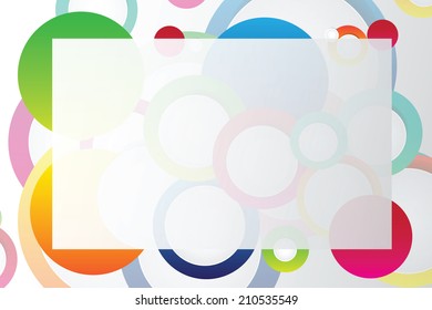 Bright frame with circles - vector