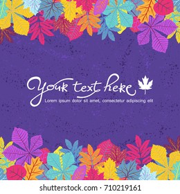 Bright frame with leaves and place for your text. ECO autumn Nature wallpaper. BIO design