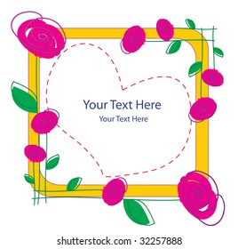 Bright Frame With Roses