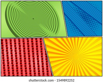 Bright frames concept with different 3d shapes in green red blue and yellow colors. Vector illustration