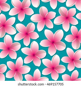 Bright frangipani pattern in vector format.