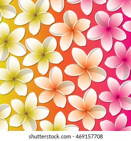 Bright frangipani pattern in vector format.