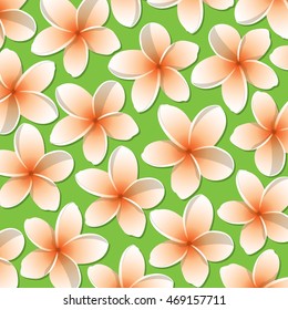Bright frangipani pattern in vector format.