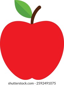 Bright and fresh apple fruit vector illustration, perfect for logos, packaging, and digital designs. High-quality, crisp, and clean artwork featuring a juicy apple with vibrant colors 