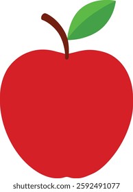 Bright and fresh apple fruit vector illustration, perfect for logos, packaging, and digital designs. High-quality, crisp, and clean artwork featuring a juicy apple with vibrant colors 