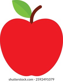 Bright and fresh apple fruit vector illustration, perfect for logos, packaging, and digital designs. High-quality, crisp, and clean artwork featuring a juicy apple with vibrant colors 