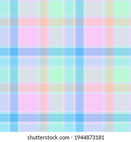 Bright, fresh and colourful madras check. Seamless vector plaid pattern suitable for summer fashion and interiors.